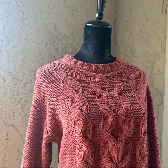 π¦ American Eagle Dusty Rose Pink Knit Long Sleeve Soft Casual Sweater - Picture 9 of 10